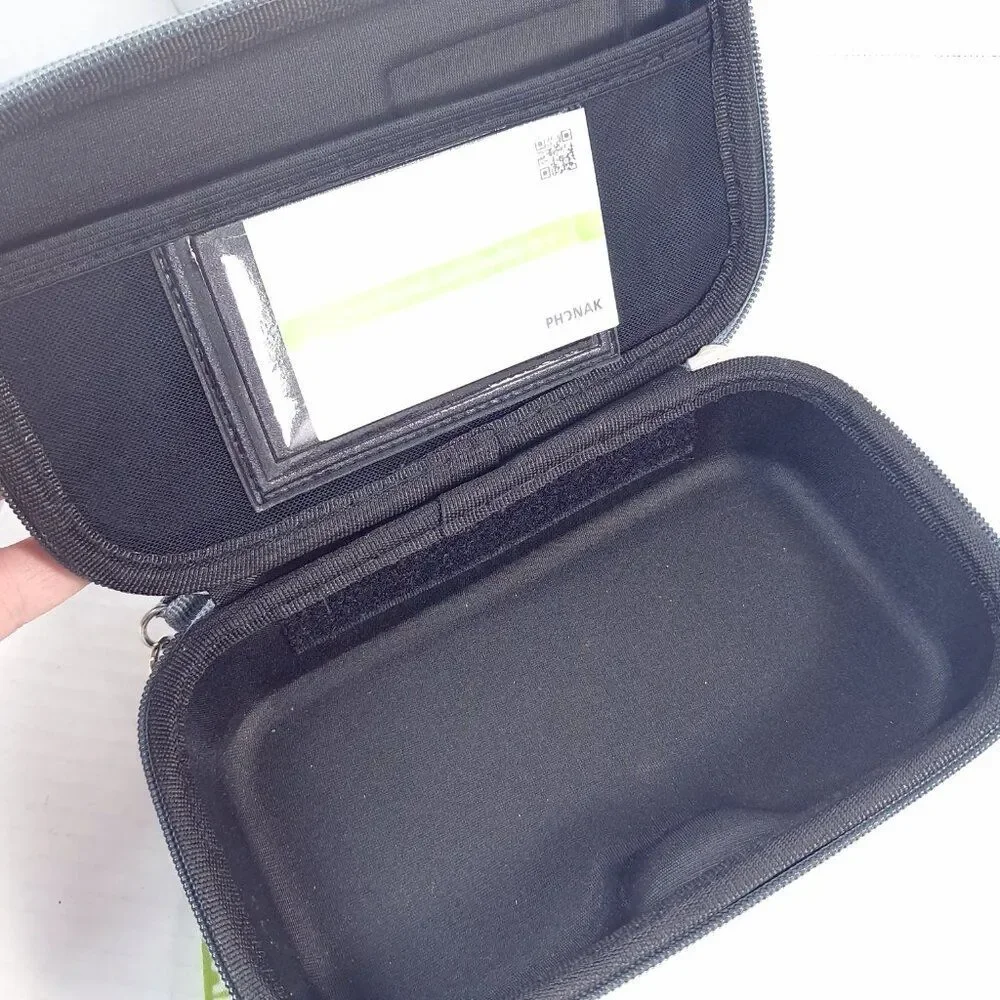 PHONAK Hearing‎ Aid Clamshell Case Storage Travel bag grey gray zipper